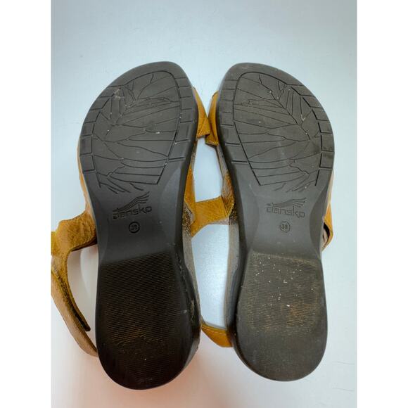 Dansko Women’s Leather Sandals Sz 38 (7.5-8 US) Brown Slingback Open Toe Boho - Picture 3 of 7